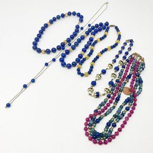 604 Collection of Seven Bead Necklaces with Lapis Lazuli